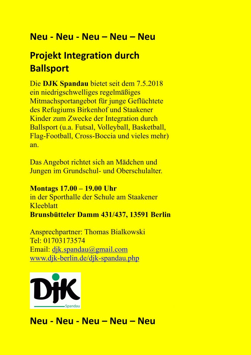 Projektbeschreibung Integration durch Ballsport