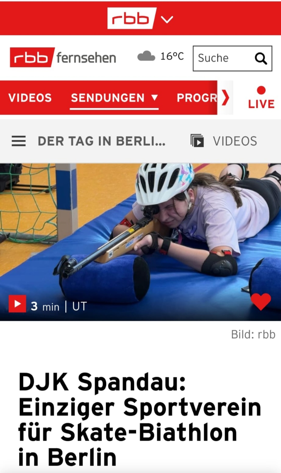 Videotranskript RBB Bericht Skate-Biathlon in Berlin